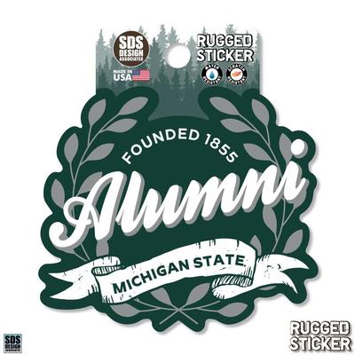Michigan State 3.25 Inch Alumni Leaves Rugged Sticker Decal