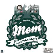  Michigan State 3.25 Inch Mom Leaves Rugged Sticker Decal