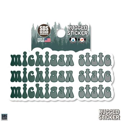Michigan State 3.25 Inch Retro Fade Rugged Sticker Decal