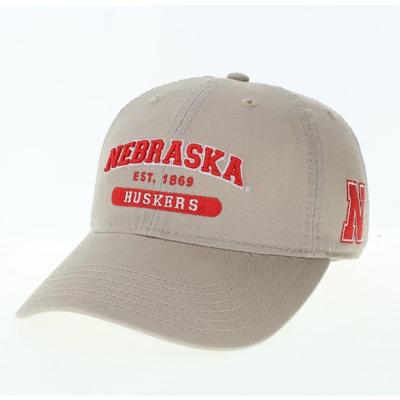 Nebraska Legacy Team Est Date Relaxed Twill Hat KHAKI