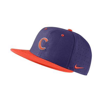 Clemson Nike Aero True Fitted Baseball Cap NEW_ORCHID/ORANGE