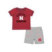  Nebraska Colosseum Infant Hawkins Tee And Shorts Set