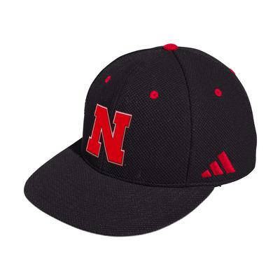 Nebraska Adidas Fitted Mesh Hat