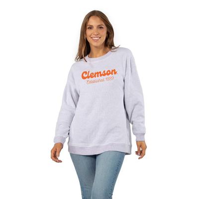 Clemson Chainstitch Embroidery Warm Up Crew Sweatshirt
