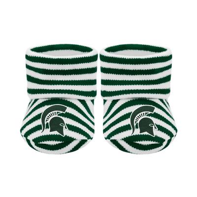 Michigan State Infant Striped Booties