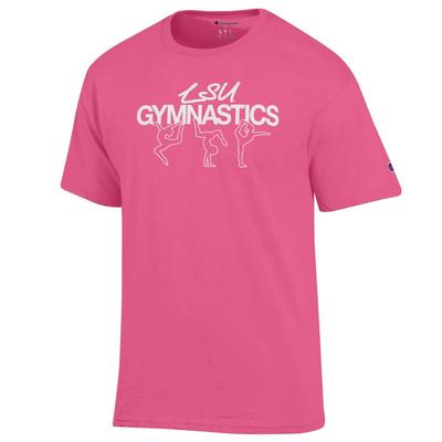 LSU Champion Pink Gymnastics Stack Tee