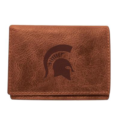 Michigan State Zulu Leather Trifold Wallet