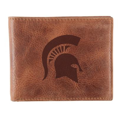 Michigan State Zulu Leather Bifold Wallet