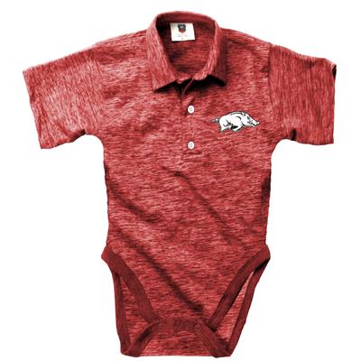 Arkansas Wes and Willy Infant Cloudy Yarn Polo Hopper