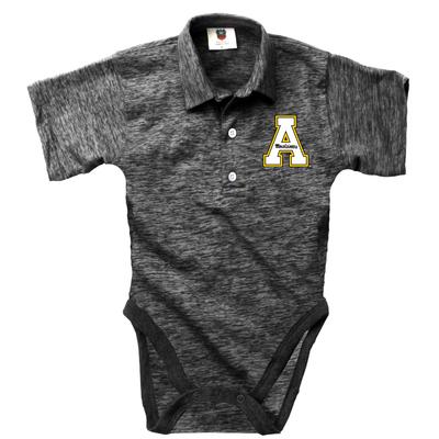 App State Wes and Willy Infant Cloudy Yarn Polo Hopper