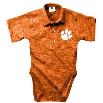 Clemson Wes and Willy Infant Cloudy Yarn Polo Hopper