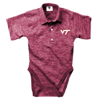 Virginia Tech Wes and Willy Infant Cloudy Yarn Polo Hopper