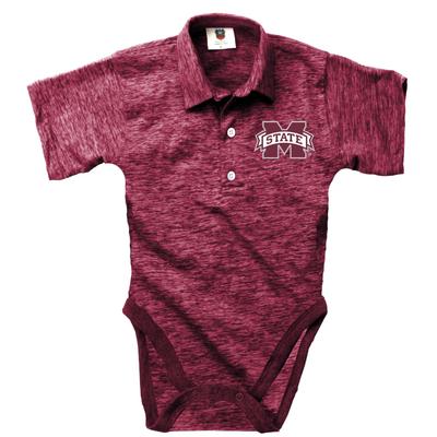 Mississippi State Wes and Willy Infant Cloudy Yarn Polo Hopper