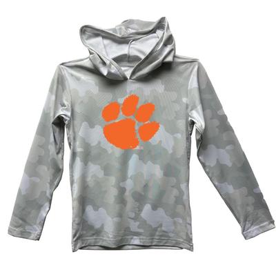 Clemson Wes and Willy YOUTH Camo Beach Hoodie