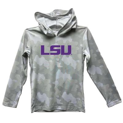 LSU Wes and Willy YOUTH Camo Beach Hoodie