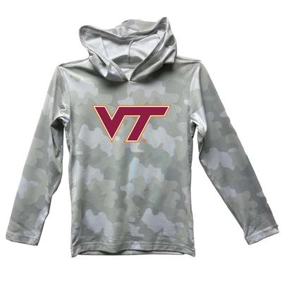 Virginia Tech Wes and Willy YOUTH Camo Beach Hoodie