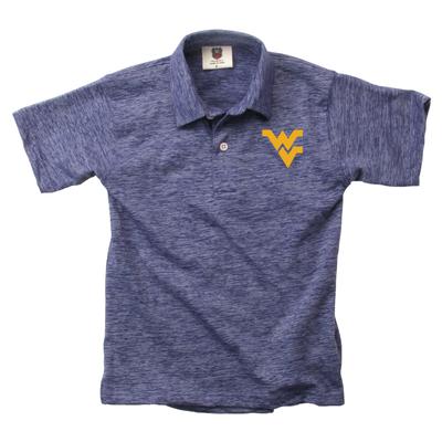 West Virginia Wes and Willy YOUTH Cloudy Yarn Polo