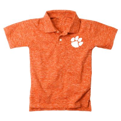 Clemson Wes and Willy Kids Cloudy Yarn Polo