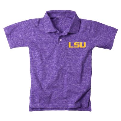 LSU Wes and Willy YOUTH Cloudy Yarn Polo