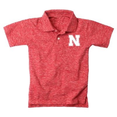 Nebraska Wes and Willy Toddler Cloudy Yarn Polo