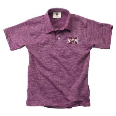 Mississippi State Wes and Willy YOUTH Cloudy Yarn Polo