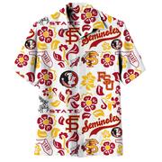  Florida State Wes And Willy Vault Men's Floral Button Up Shirt