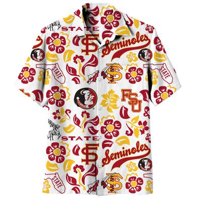 Florida State Wes and Willy Vault Men's Floral Button Up Shirt