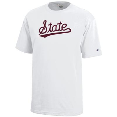Mississippi State Champion YOUTH State Script Tee WHITE