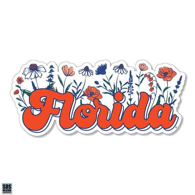Florida 3.25 Inch Wildflowers Script Rugged Sticker Decal