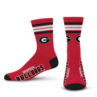 Georgia 4 Stripe Deuce Socks