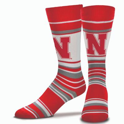 Nebraska Stripe Dress Socks