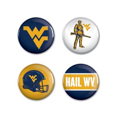 West Virginia 4-Pack Mini Buttons