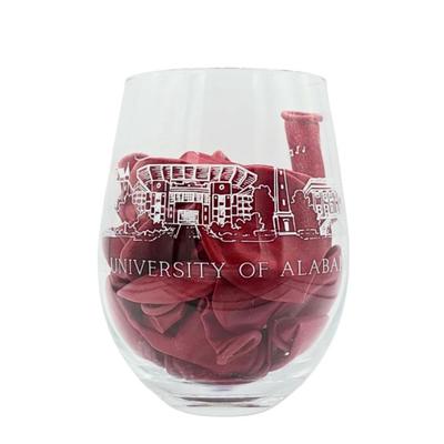 Alabama 12 Oz Skyline Wine Glass