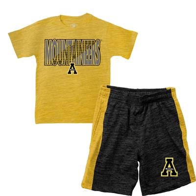 App State Wes and Willy Toddler Tee and Contrast Short Set