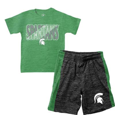 Michigan State Wes and Willy Toddler Tee and Contrast Short Set