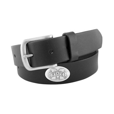 Mississippi State Zep-Pro Black Leather Concho Belt