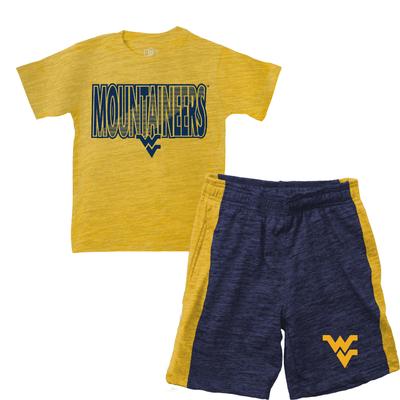West Virginia Wes and Willy Toddler Tee and Contrast Short Set