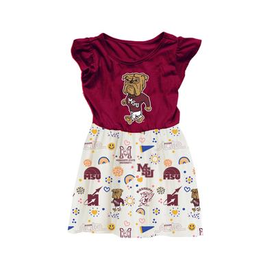 Mississippi State Wes and Willy Vault Kids Print Princess Dress