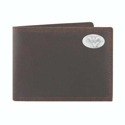 West Virginia Zep-Pro Leather Concho Bifold Wallet