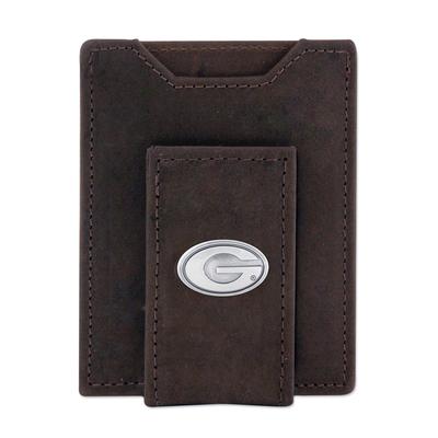 Georgia Zep-Pro Brown Leather Concho Front Pocket Wallet