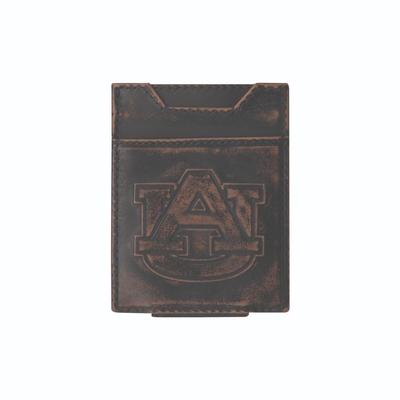 Auburn Zep-Pro Burnished Antique Money Clip Wallet