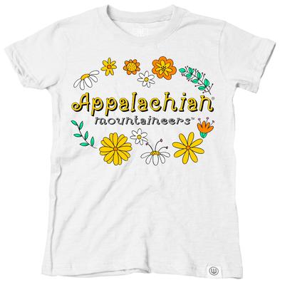 App State Wes and Willy Toddler Flower Design Blend Tee