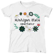  Michigan State Wes And Willy Toddler Flower Design Blend Tee