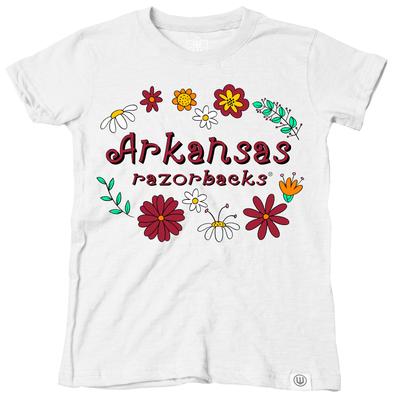 Arkansas Wes and Willy Toddler Flower Design Blend Tee