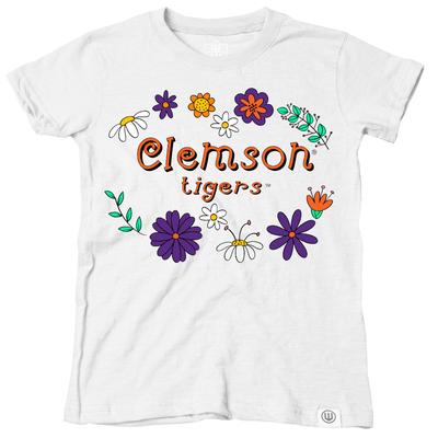 Clemson Wes and Willy Toddler Flower Design Blend Tee