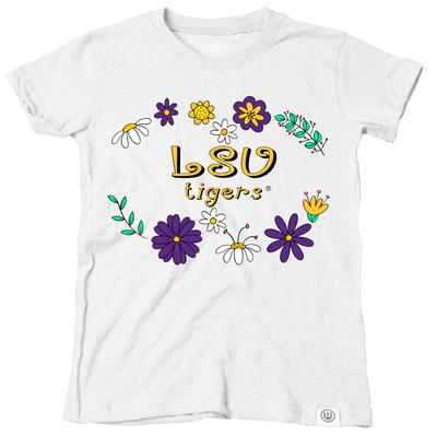 LSU Wes and Willy Toddler Flower Design Blend Tee