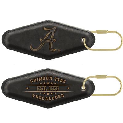 Alabama Zep-Pro Burnished Leather Keychain
