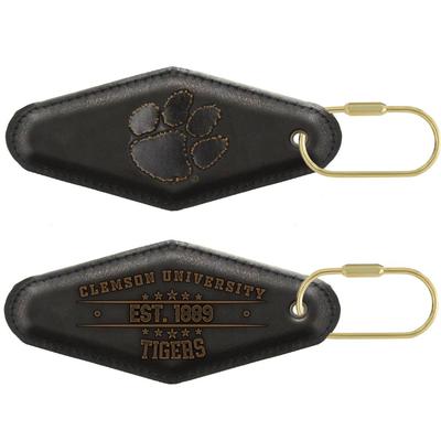 Clemson Zep-Pro Burnished Leather Keychain