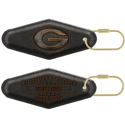 Georgia Zep-Pro Burnished Leather Keychain