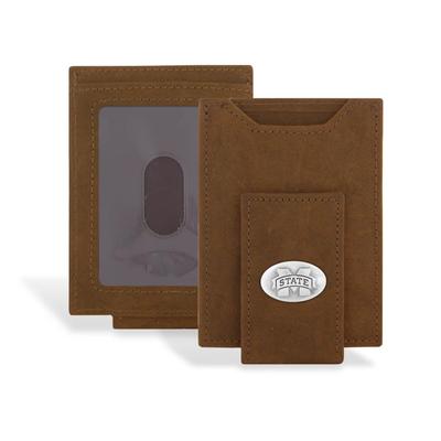 Mississippi State Zep-Pro Brown Leather Concho Front Pocket Wallet